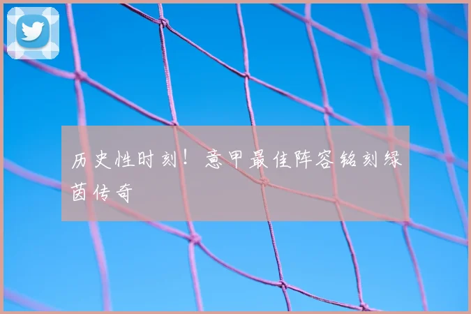 历史性时刻!意甲最佳阵容铭刻绿茵传奇